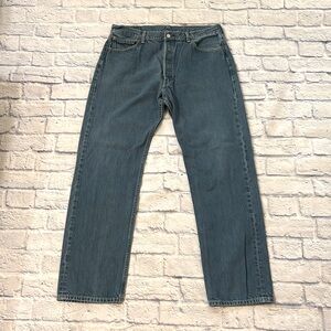 Levi’s 501 Straight Fit Denim Jeans Button Fly Blue Jeans Men’s Size 35 X 31